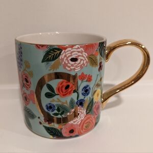 Floral Monogram Mug with Gold Handle Rifle Paper Co x Anthropologie